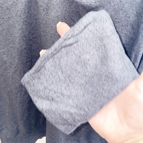 Good American Gray Hooded Hoodie Lightweight Cut-Out Long Sleeve Sweater - Picture 5 of 14